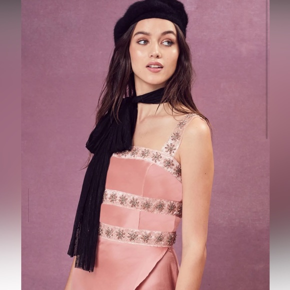 For Love & Lemons Opal Beaded Midi Dress BlushPink - Picture 5 of 6